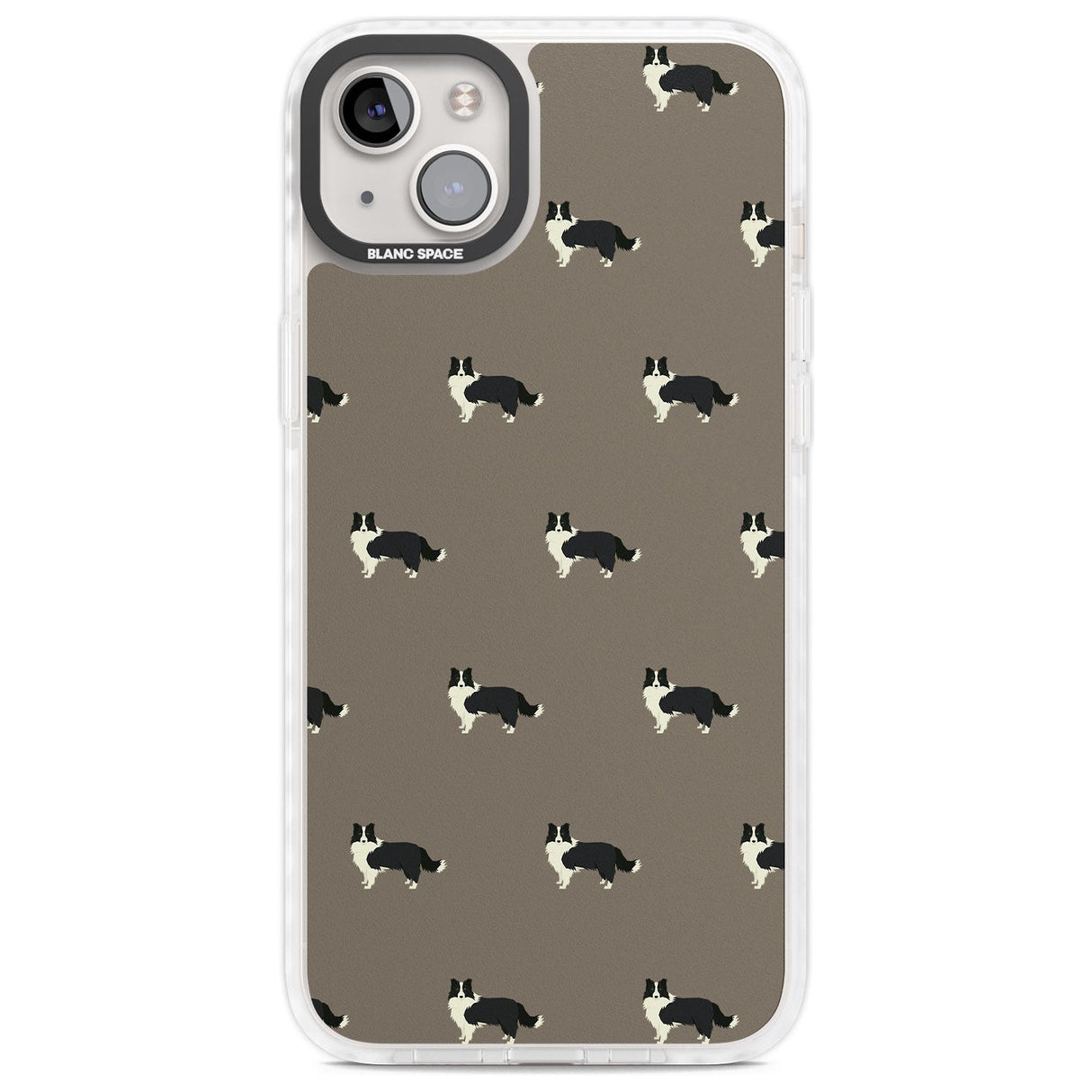 Border Collie Dog Pattern Phone Case iPhone 14 Plus / Impact Case Blanc Space