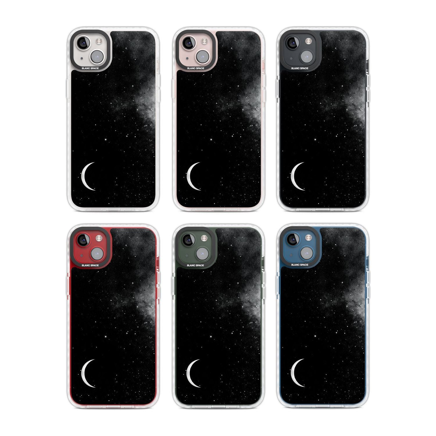 Night Sky Galaxies: Crescent Moon