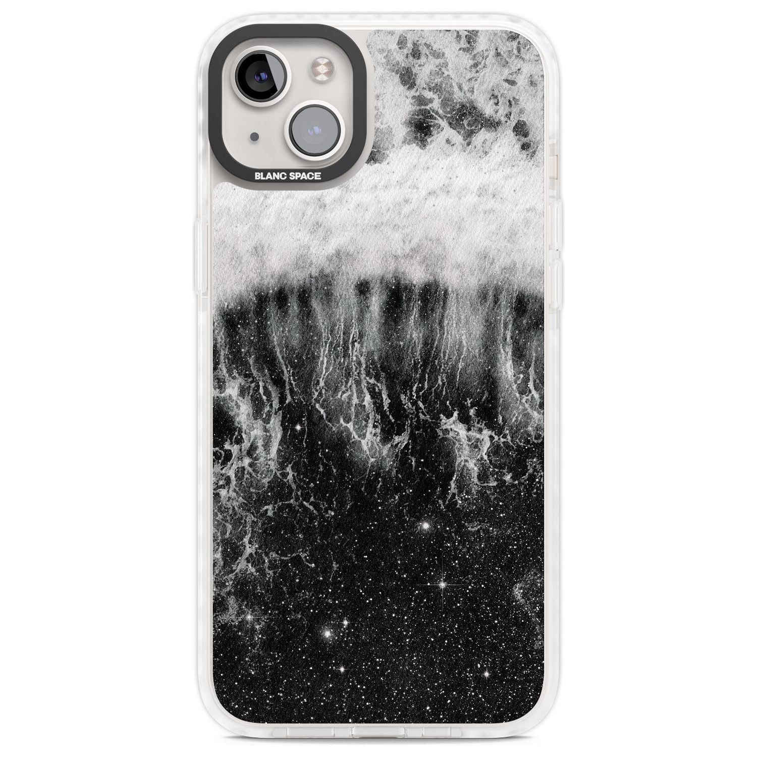 Ocean Wave Galaxy Print Phone Case iPhone 14 Plus / Impact Case Blanc Space