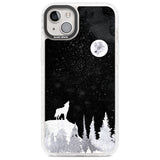 Moon Phases: Wolf & Full Moon Phone Case iPhone 14 Plus / Impact Case Blanc Space