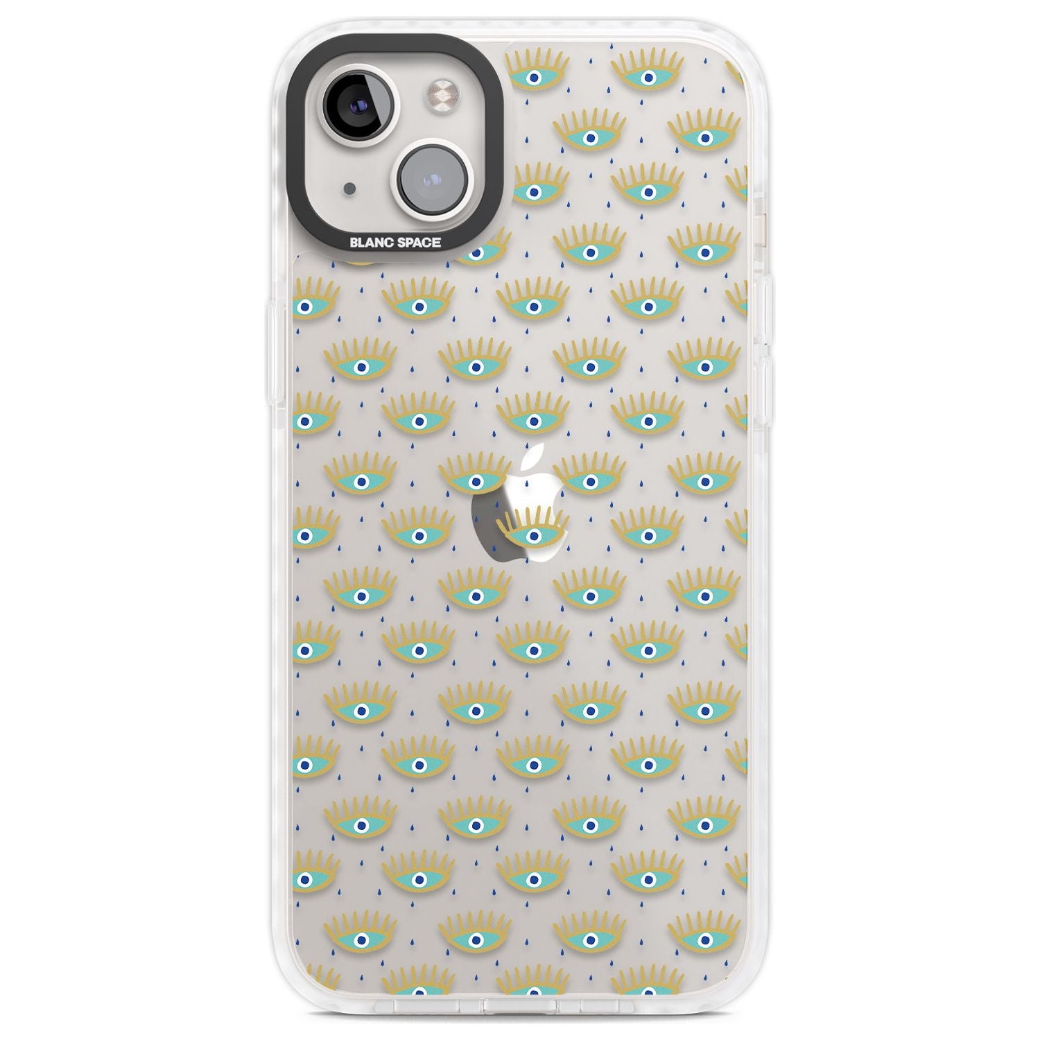 Crying Eyes (Clear) Psychedelic Eyes Pattern Phone Case iPhone 14 Plus / Impact Case Blanc Space