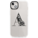 Floral Monogram Letter Custom Phone Case iPhone 14 Plus / Impact Case Blanc Space