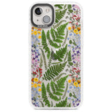 Busy Floral and Fern Design Phone Case iPhone 14 Plus / Impact Case Blanc Space