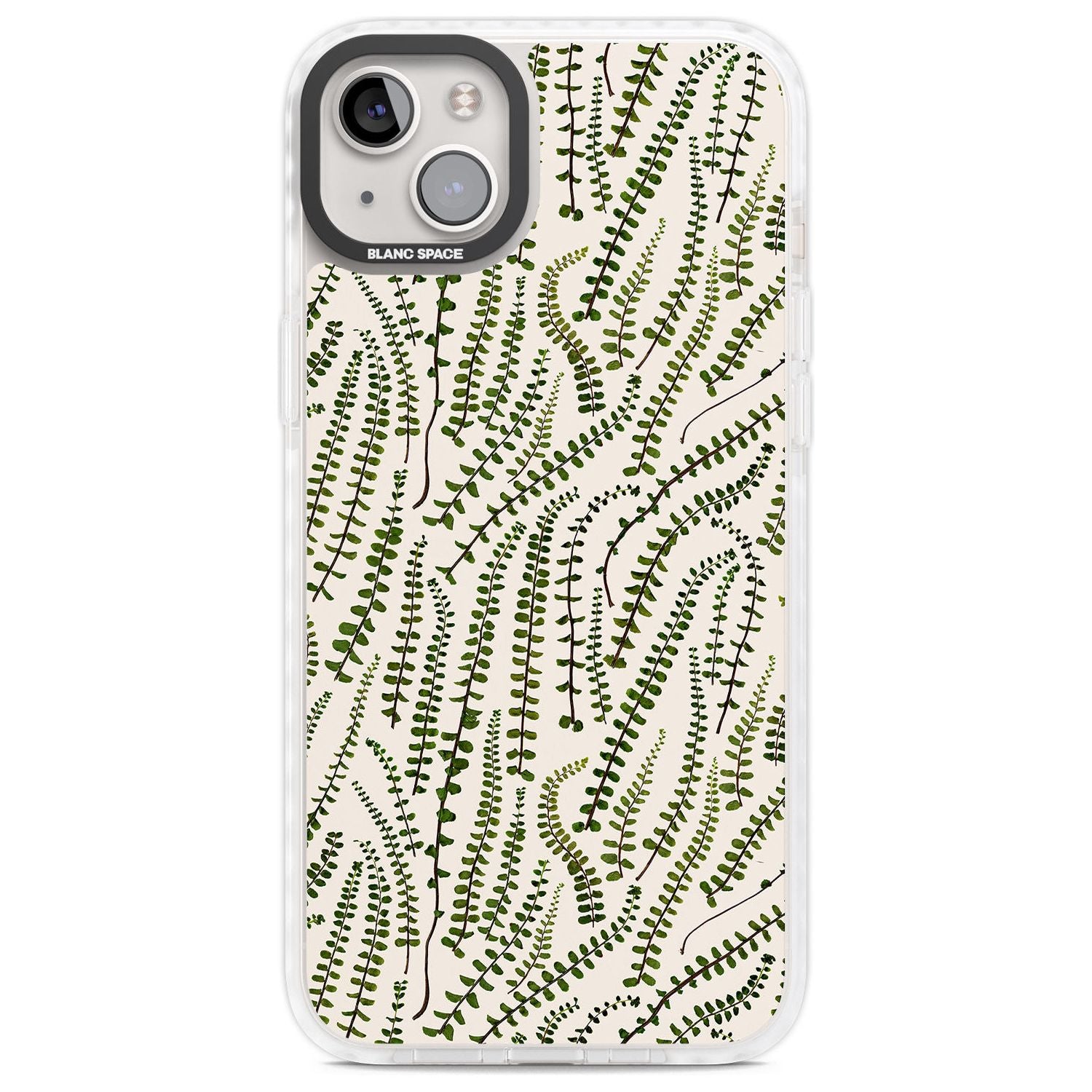 Fern Leaf Pattern Design - Cream Phone Case iPhone 14 Plus / Impact Case Blanc Space