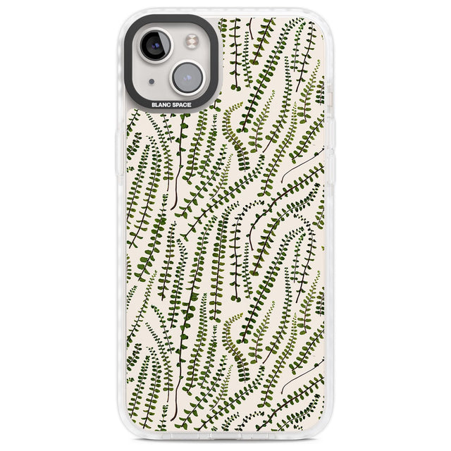 Fern Leaf Pattern Design - Cream Phone Case iPhone 14 Plus / Impact Case Blanc Space