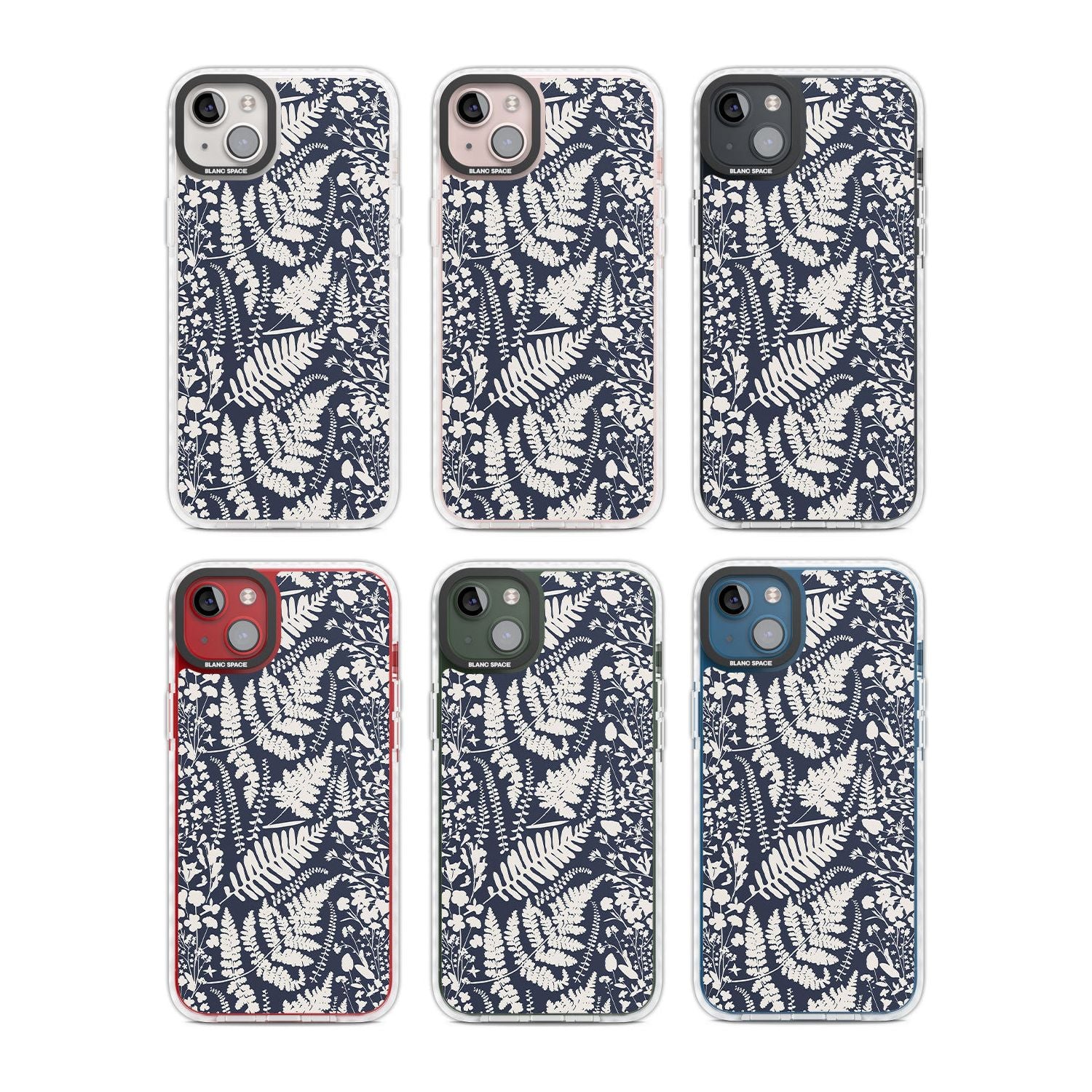 Wildflowers & Ferns On Navy