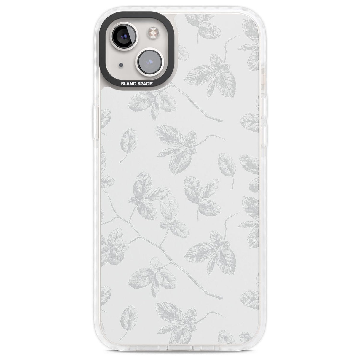 Grey Branches Vintage Botanical Phone Case iPhone 14 Plus / Impact Case Blanc Space