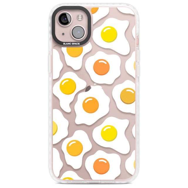 Fried Egg Pattern Phone Case iPhone 14 Plus / Impact Case Blanc Space