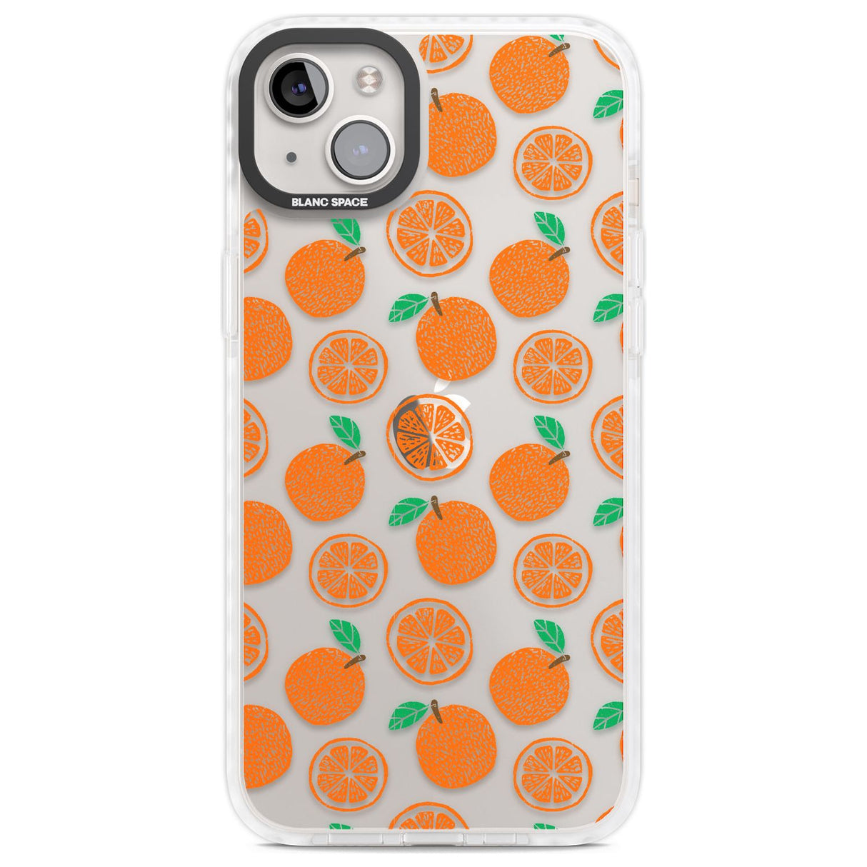 Orange Pattern Phone Case iPhone 14 Plus / Impact Case Blanc Space