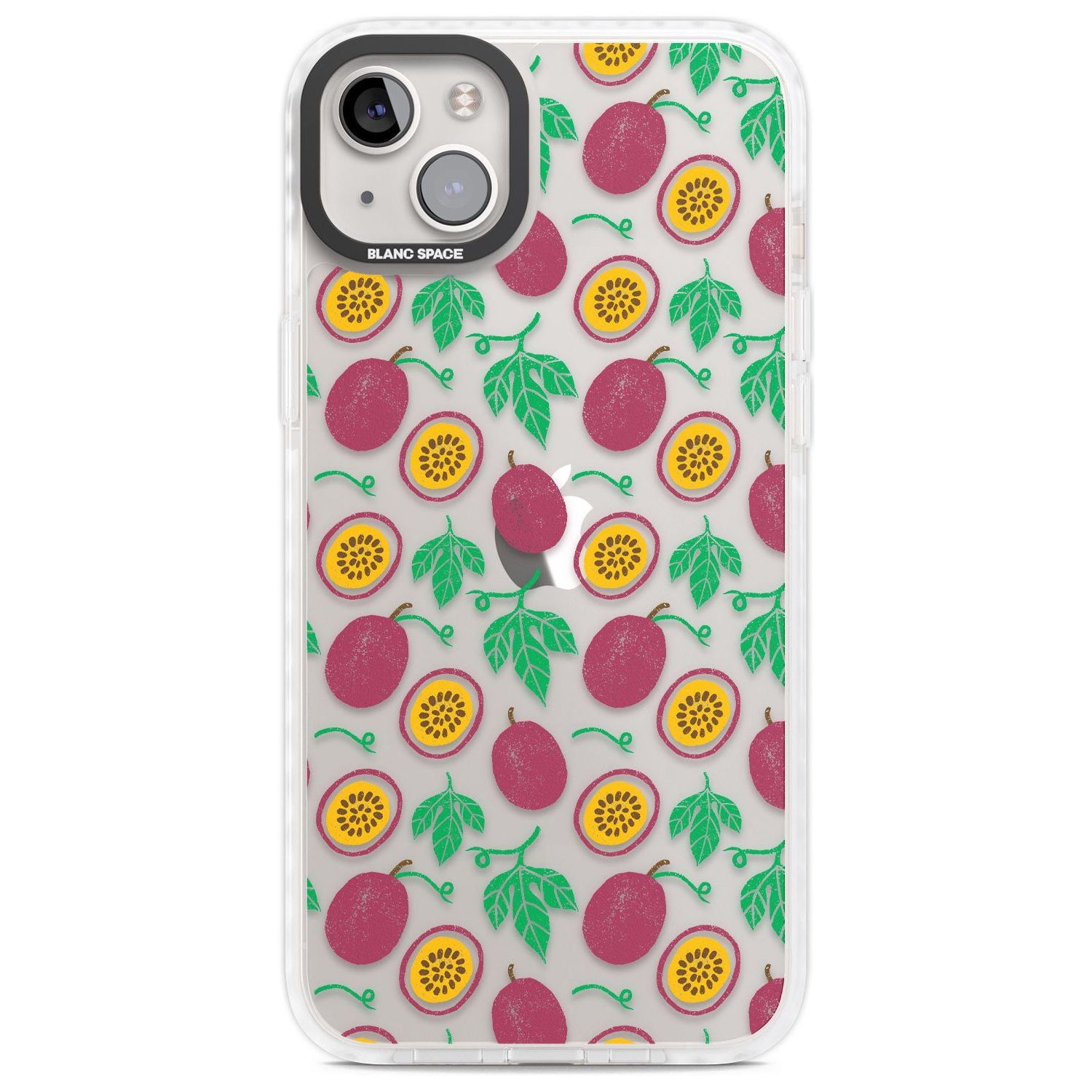 Passion Fruit Pattern Phone Case iPhone 14 Plus / Impact Case Blanc Space