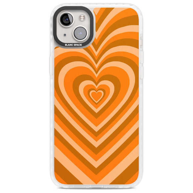 Orange Heart Illusion Phone Case iPhone 14 Plus / Impact Case Blanc Space