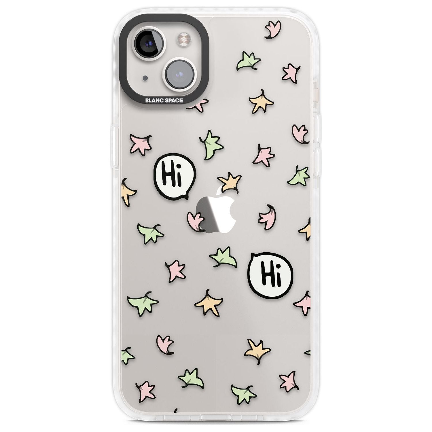 Heartstopper Leaves Pattern Phone Case iPhone 14 Plus / Impact Case Blanc Space