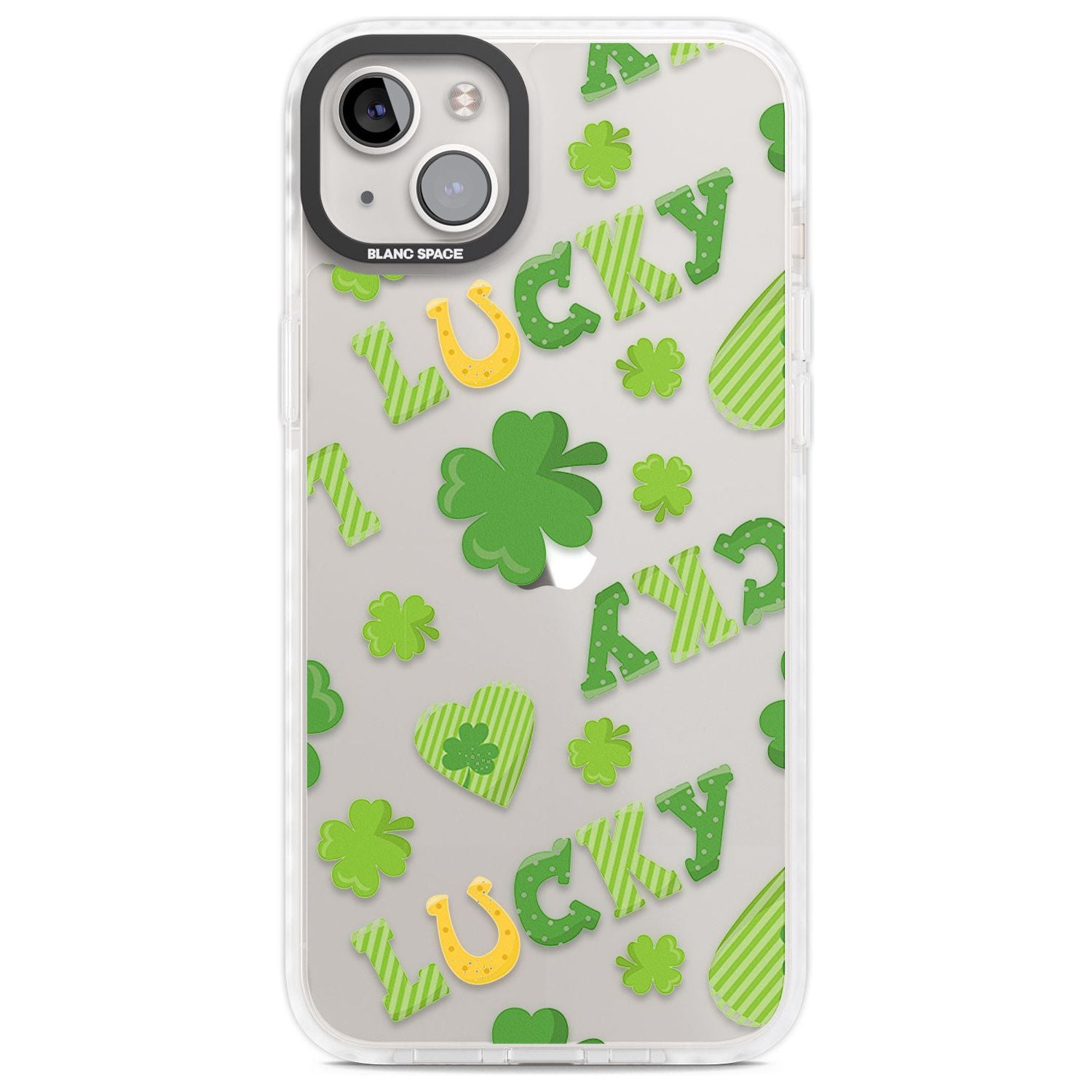 Lucky Irish Clover Phone Case iPhone 14 Plus / Impact Case Blanc Space