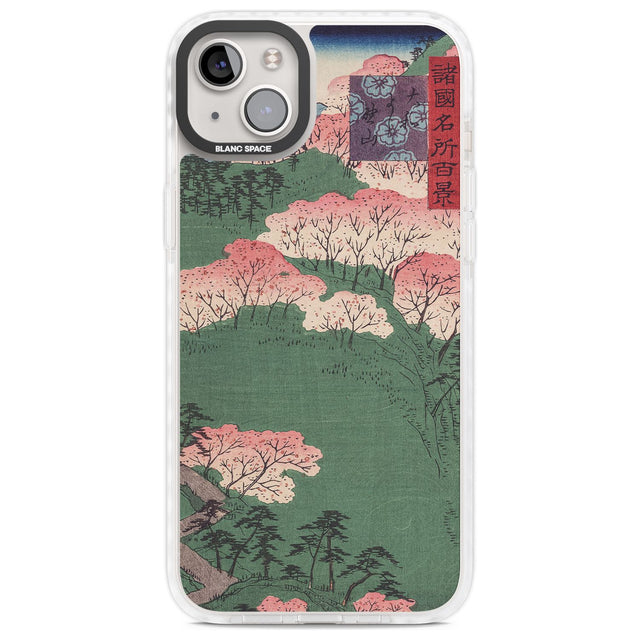 Japanese Illustration Cherry Blossom Forest Phone Case iPhone 14 Plus / Impact Case Blanc Space