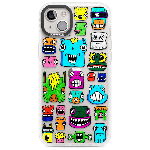 Burst Heads Colour Phone Case iPhone 14 Plus / Impact Case Blanc Space