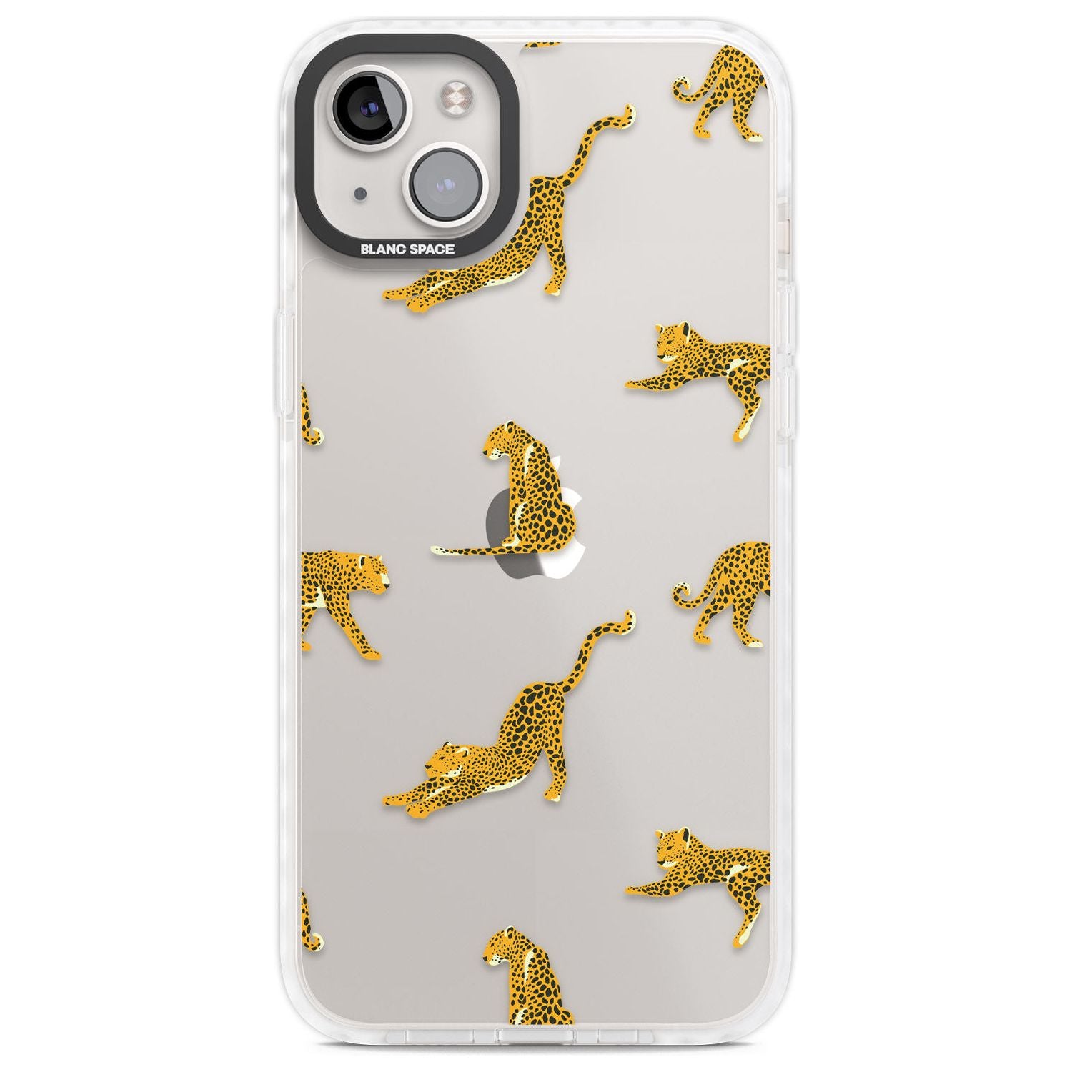 Clear Jaguar Jungle Cat Pattern Phone Case iPhone 14 Plus / Impact Case Blanc Space