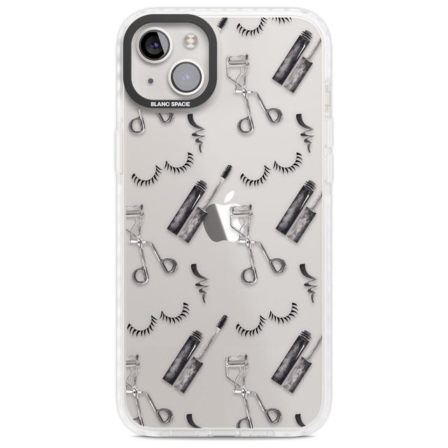 Eyelash Makeup Pattern Phone Case iPhone 14 Plus / Impact Case Blanc Space