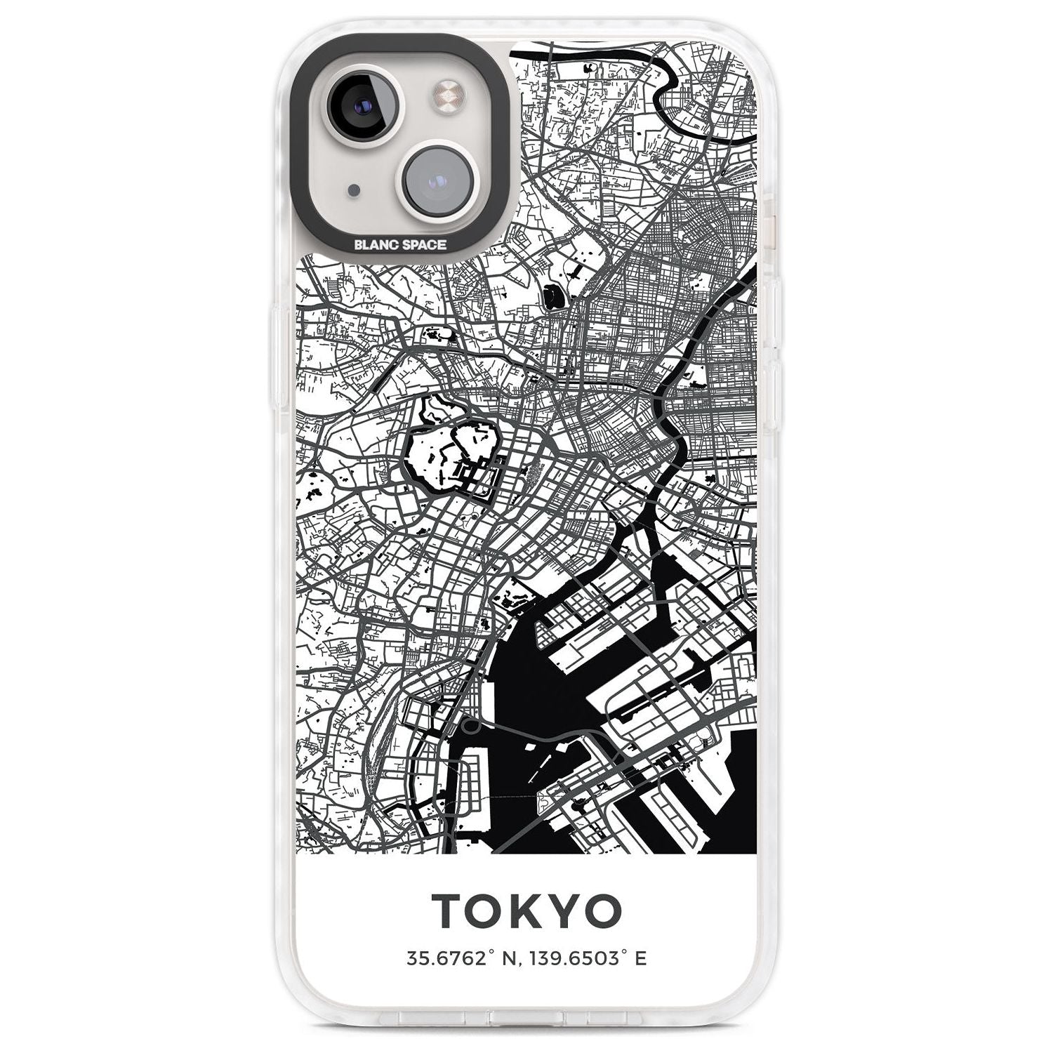 Map of Tokyo, Japan Phone Case iPhone 14 Plus / Impact Case Blanc Space