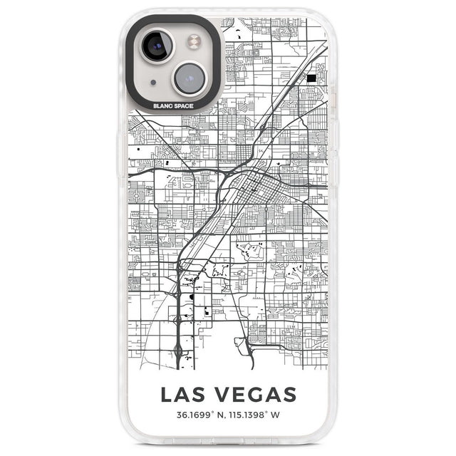 Map of Las Vegas, Nevada Phone Case iPhone 14 Plus / Impact Case Blanc Space