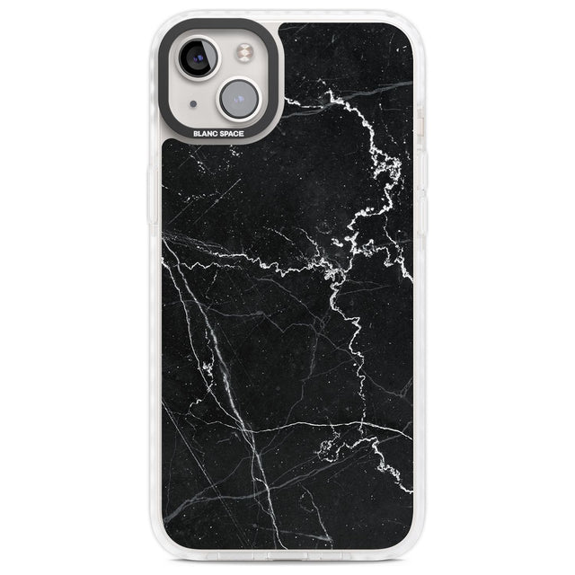 Bold Black Marble with White Texture Phone Case iPhone 14 Plus / Impact Case Blanc Space