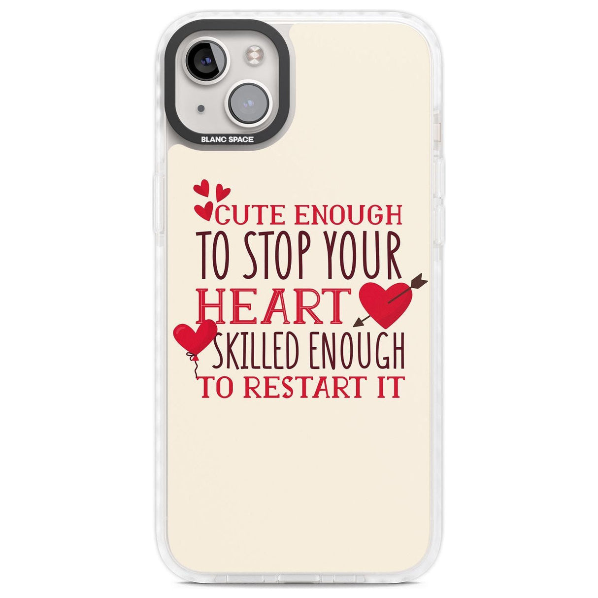 Medical Design Cute Enough to Stop Your Heart Phone Case iPhone 14 Plus / Impact Case Blanc Space