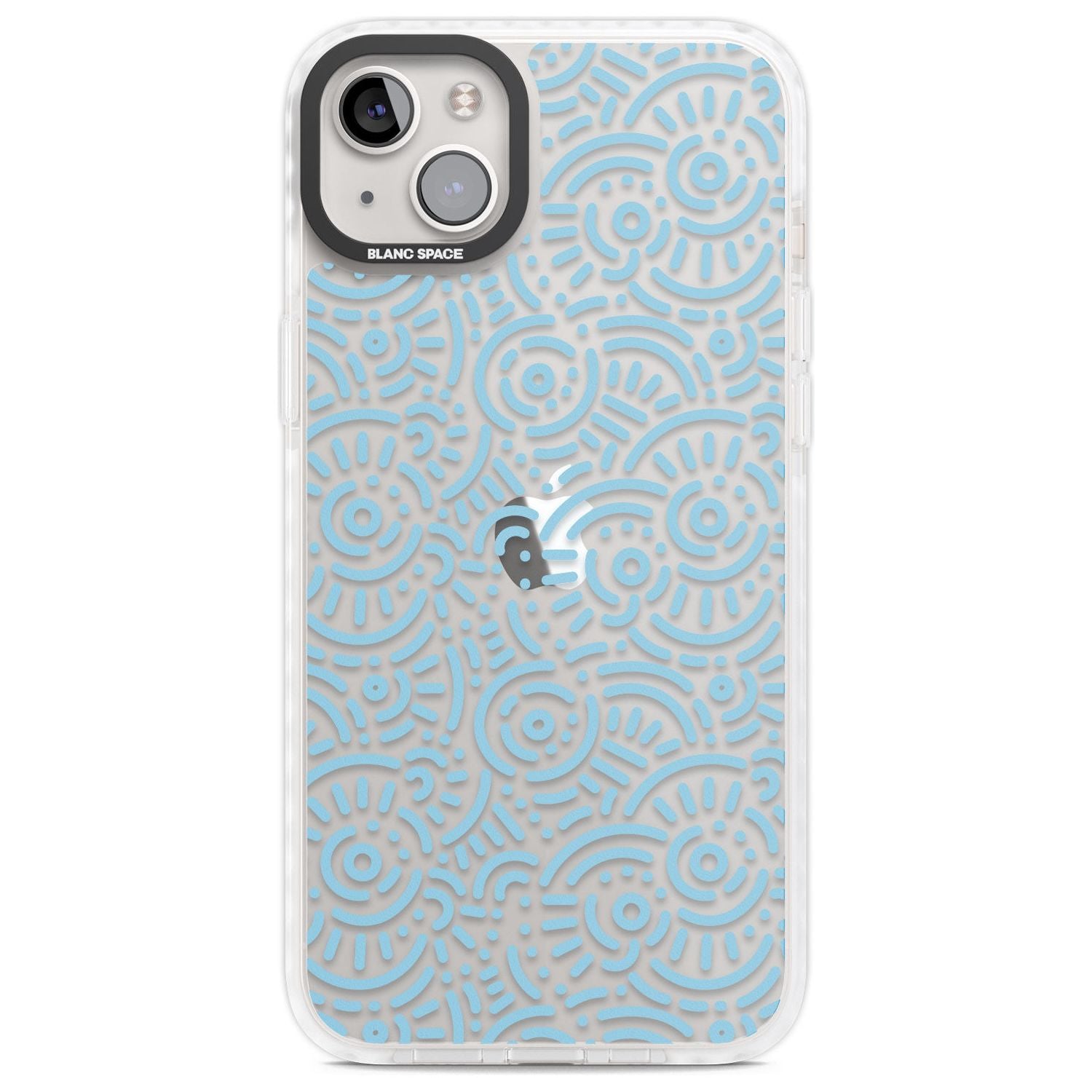 Light Blue Pattern Memphis Retro Pattern Design Phone Case iPhone 14 Plus / Impact Case Blanc Space