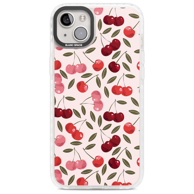 Fruity & Fun Patterns Cherries Phone Case iPhone 14 Plus / Impact Case Blanc Space