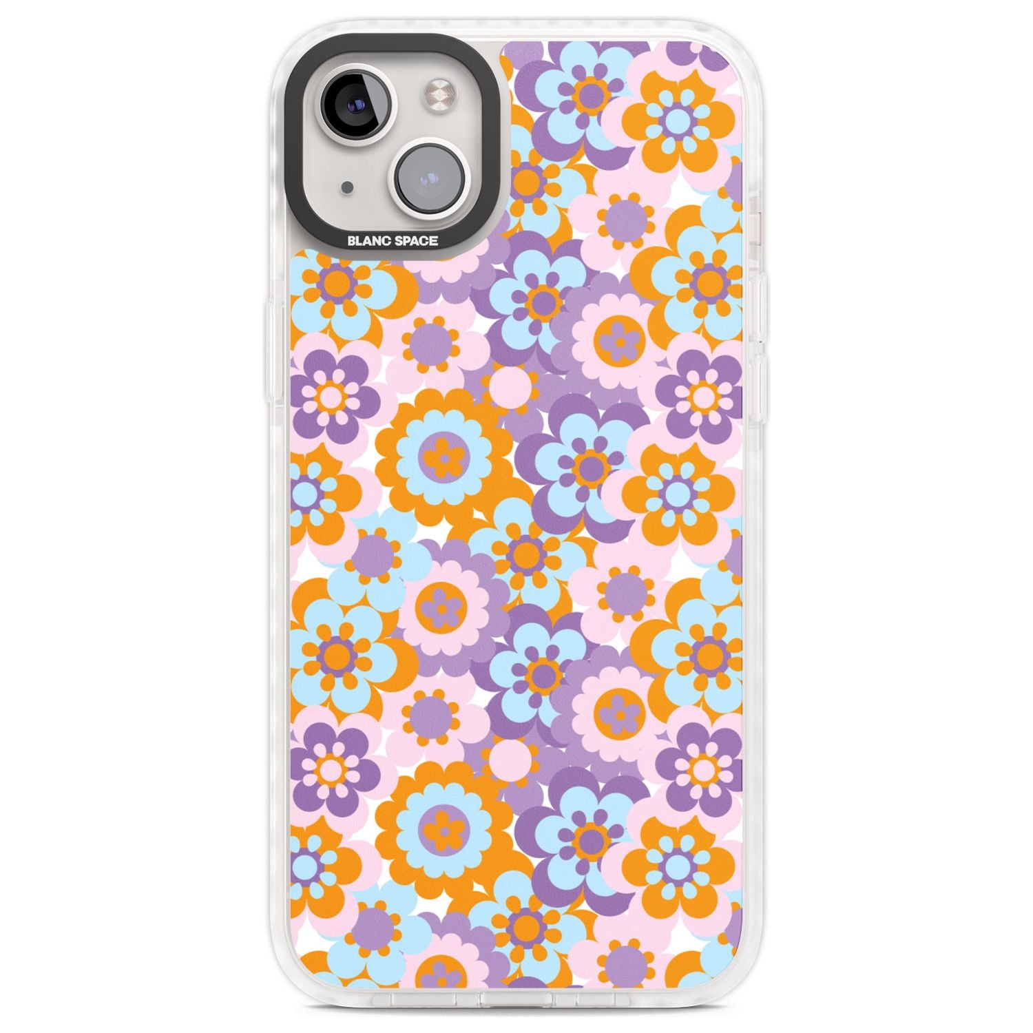 Flower Power Pattern Phone Case iPhone 14 Plus / Impact Case Blanc Space