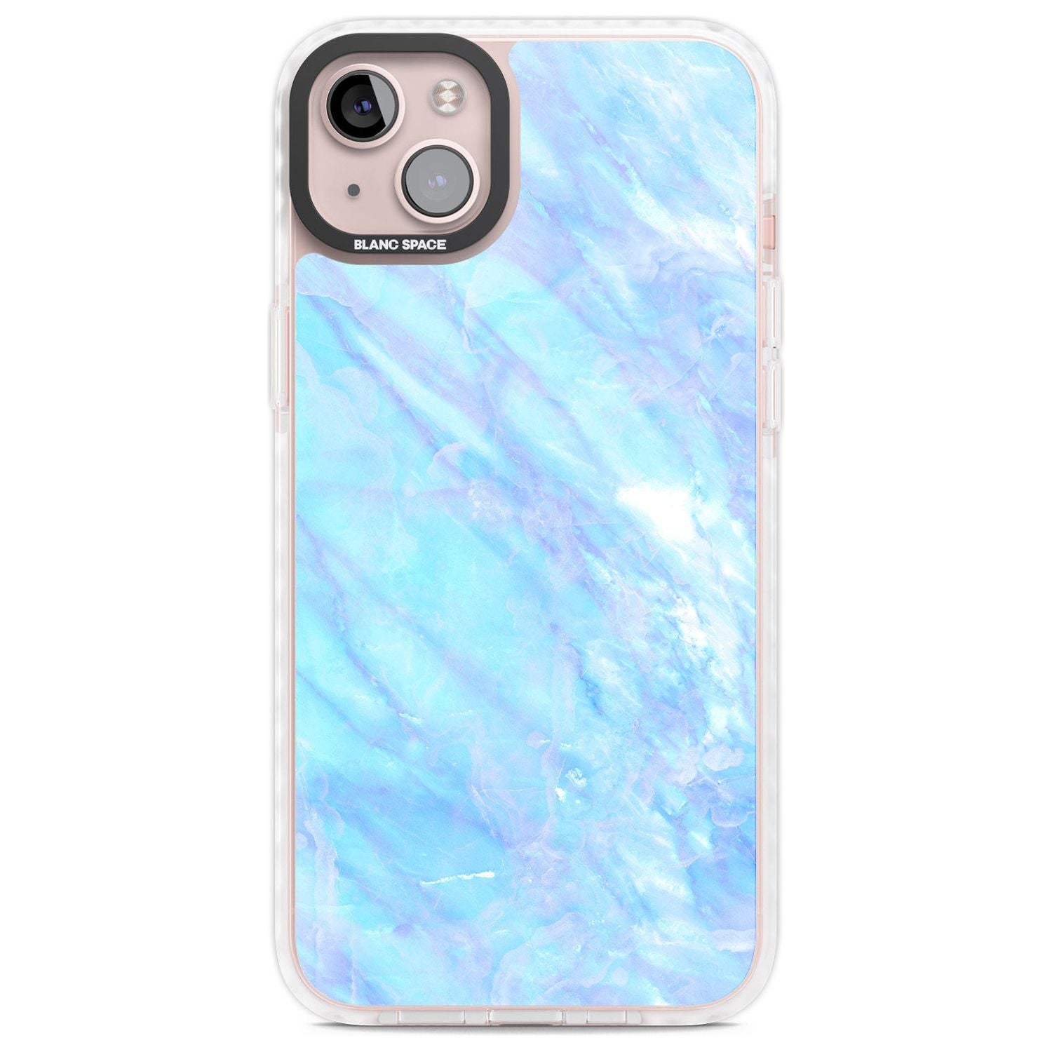 Iridescent Crystal Marble Phone Case iPhone 14 Plus / Impact Case Blanc Space