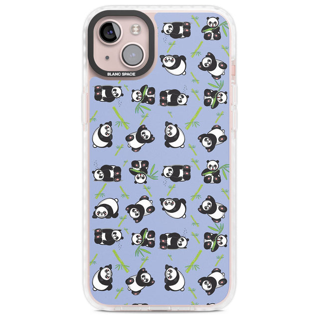 Panda Pattern Phone Case iPhone 14 Plus / Impact Case Blanc Space