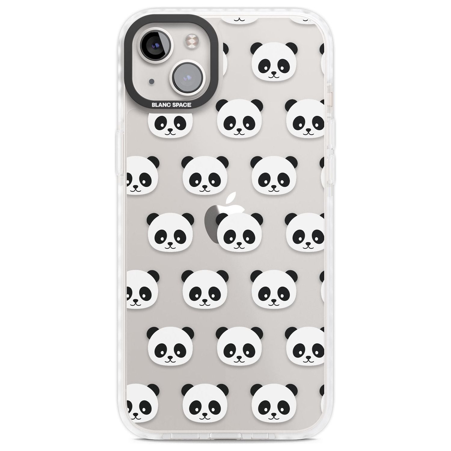 Panda Face Pattern Phone Case iPhone 14 Plus / Impact Case Blanc Space
