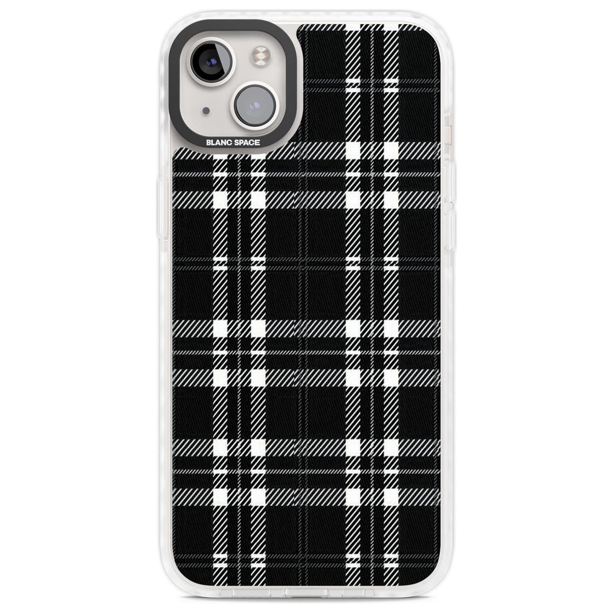 Divine Black Plaid Phone Case iPhone 14 Plus / Impact Case Blanc Space