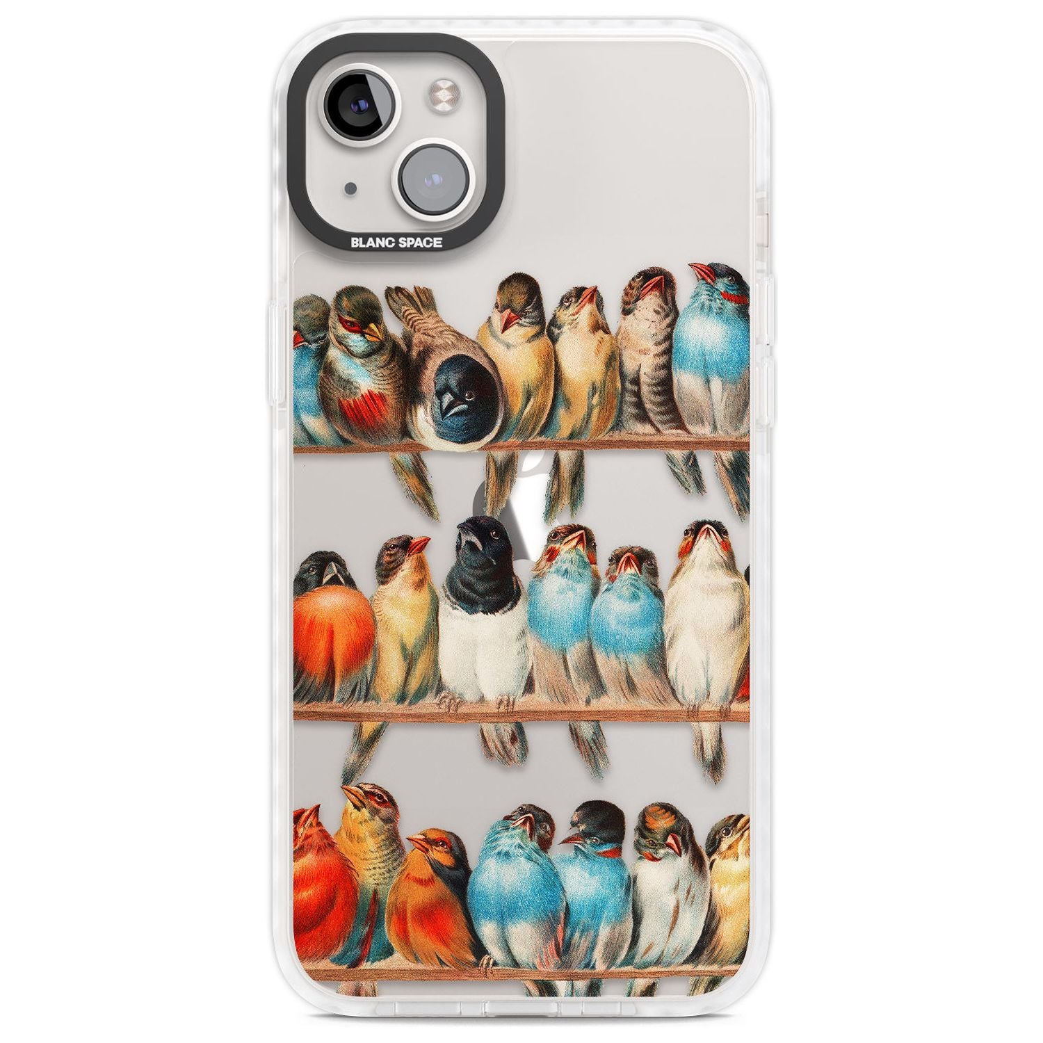 A Perch of Birds Phone Case iPhone 14 Plus / Impact Case Blanc Space