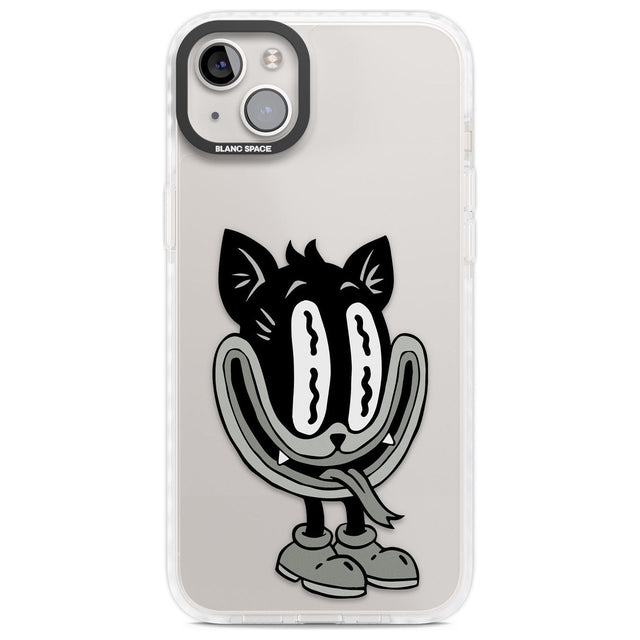 Faded Feline Phone Case iPhone 14 Plus / Impact Case Blanc Space