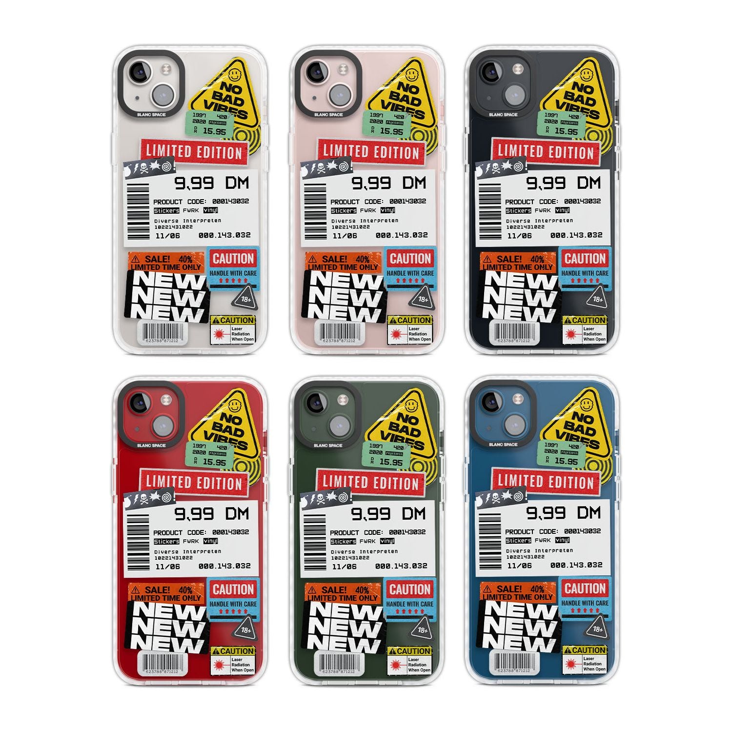 Barcode Sticker Mix Phone Case for iPhone 14 Plus