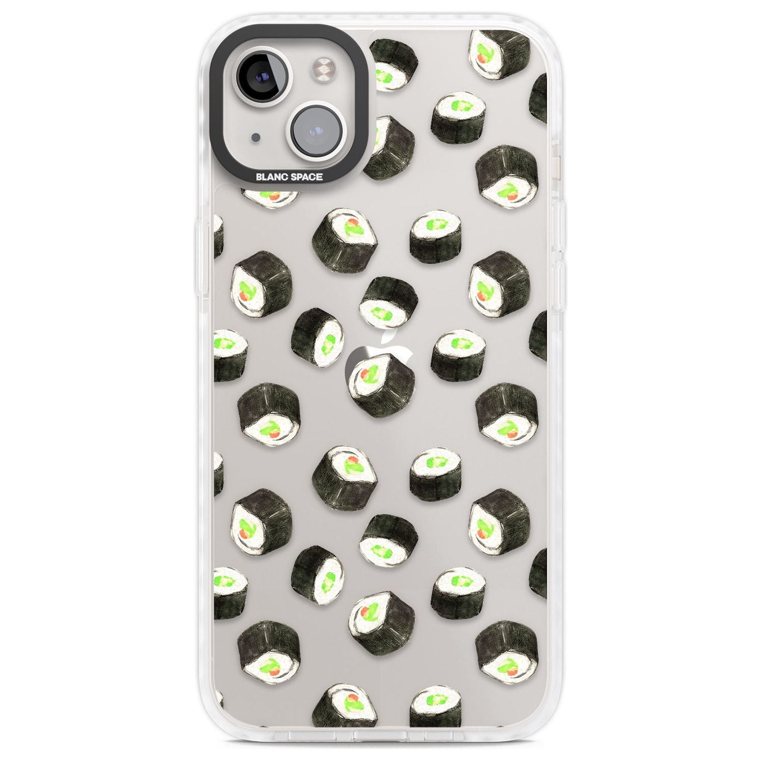 Maki Rolls Sushi Pattern Phone Case iPhone 14 Plus / Impact Case Blanc Space