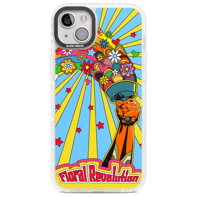 Floral Revolution Phone Case iPhone 14 Plus / Impact Case Blanc Space