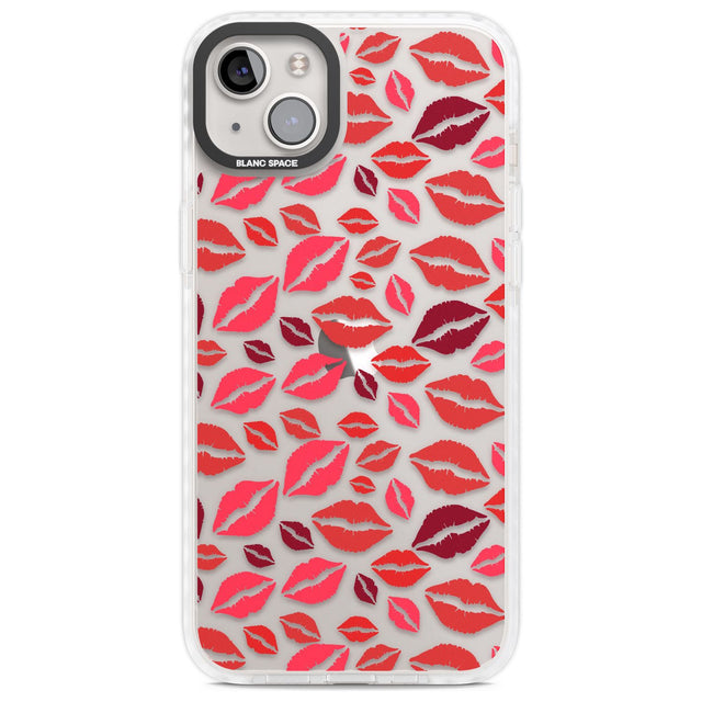 Lips Pattern Phone Case iPhone 14 Plus / Impact Case Blanc Space