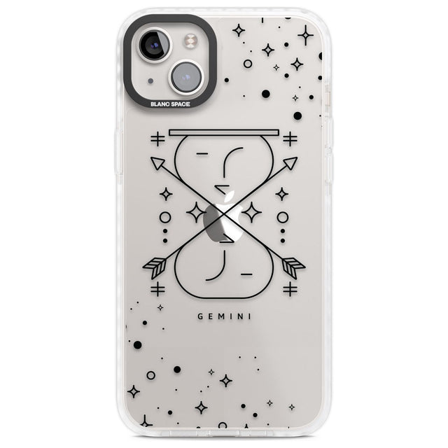 Gemini Emblem - Transparent Design Phone Case iPhone 14 Plus / Impact Case Blanc Space