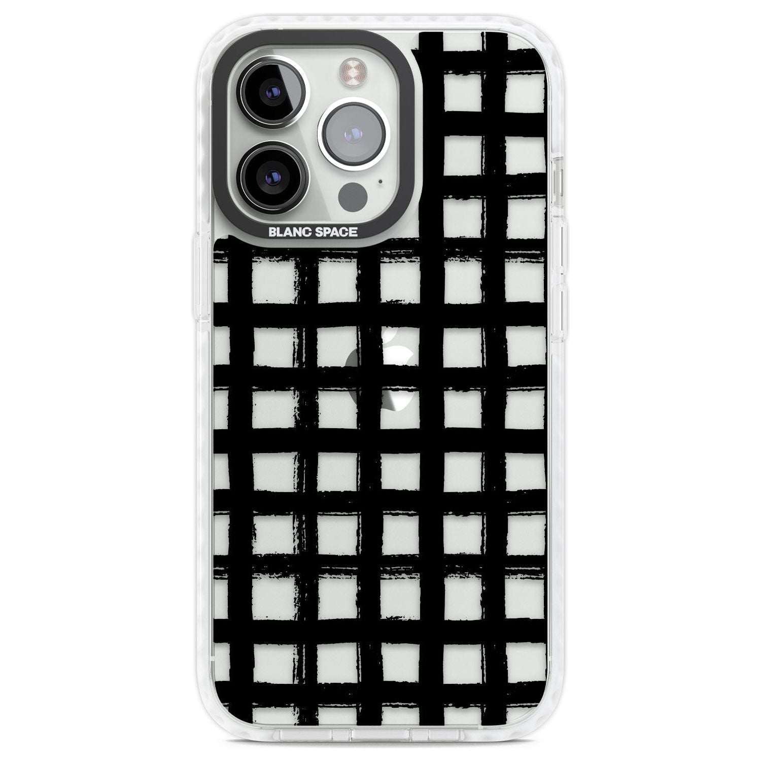 Messy Black Grid - Clear Phone Case iPhone 13 Pro / Impact Case,iPhone 14 Pro / Impact Case,iPhone 15 Pro Max / Impact Case,iPhone 15 Pro / Impact Case Blanc Space