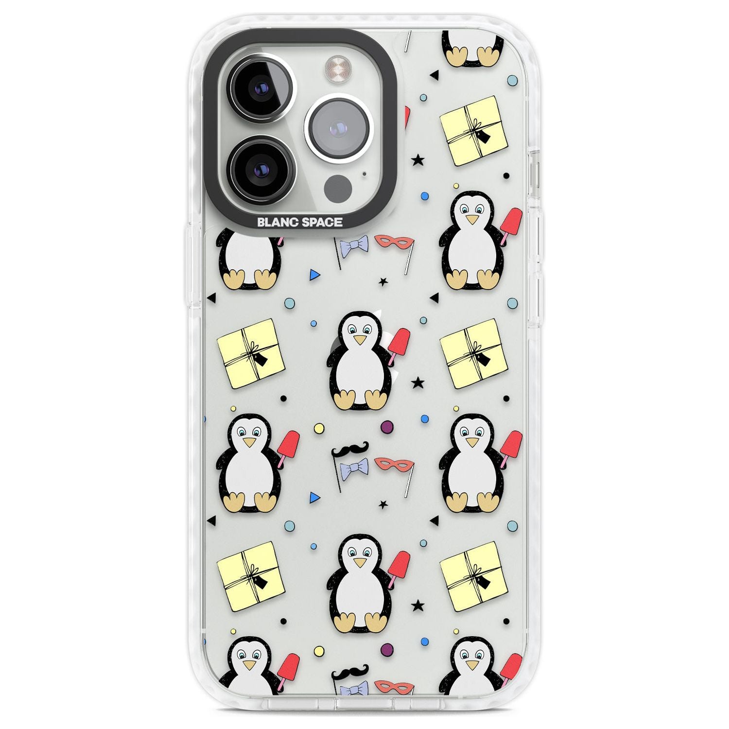 Cute Penguin Pattern Clear Phone Case iPhone 13 Pro / Impact Case,iPhone 14 Pro / Impact Case,iPhone 15 Pro / Impact Case,iPhone 15 Pro Max / Impact Case Blanc Space