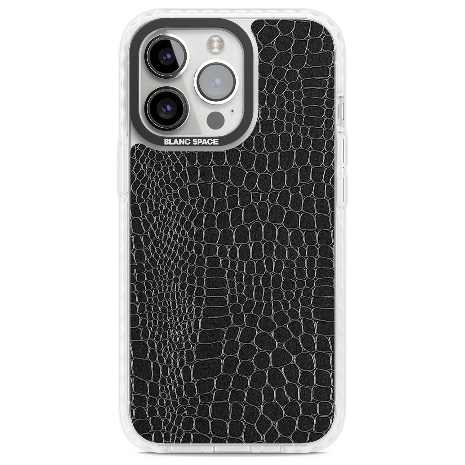 Black Snakeskin Phone Case iPhone 13 Pro / Impact Case,iPhone 14 Pro / Impact Case,iPhone 15 Pro / Impact Case,iPhone 15 Pro Max / Impact Case Blanc Space