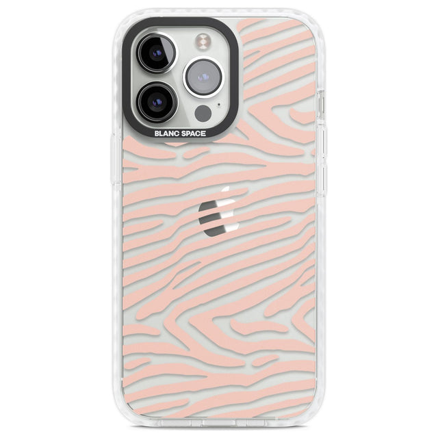 Horizontal Zebra Stripes Transparent Animal Print Phone Case iPhone 13 Pro / Impact Case,iPhone 14 Pro / Impact Case,iPhone 15 Pro / Impact Case,iPhone 15 Pro Max / Impact Case Blanc Space