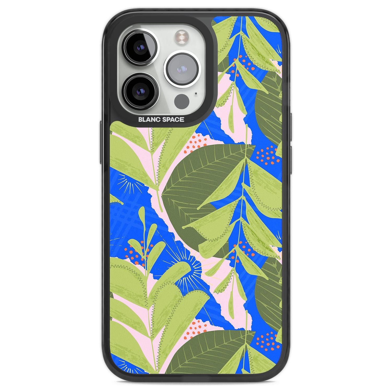 Fern Leaves Abstract Pattern Phone Case iPhone 13 Pro / Black Impact Case,iPhone 14 Pro / Black Impact Case,iPhone 15 Pro Max / Black Impact Case,iPhone 15 Pro / Black Impact Case Blanc Space