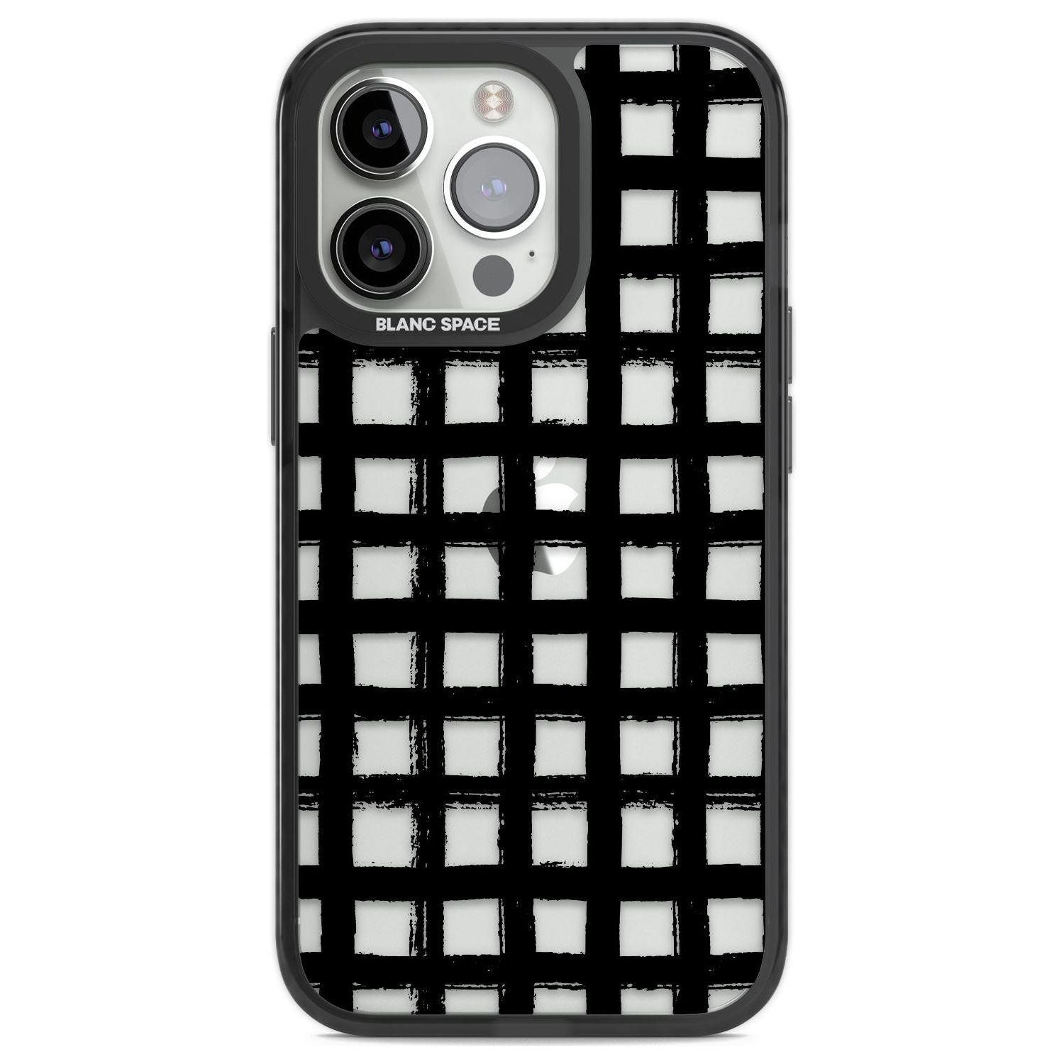 Messy Black Grid - Clear Phone Case iPhone 13 Pro / Black Impact Case,iPhone 14 Pro / Black Impact Case,iPhone 15 Pro Max / Black Impact Case,iPhone 15 Pro / Black Impact Case Blanc Space