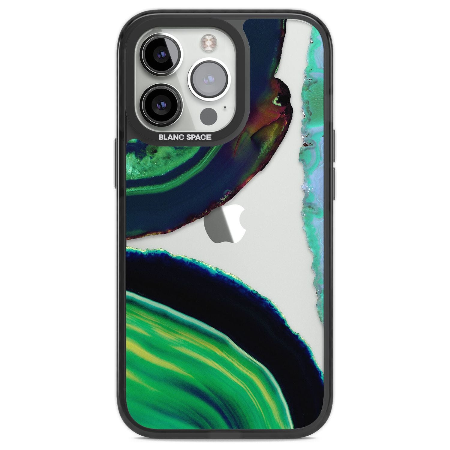 Green & Navy Gemstone Crystal Clear Design Phone Case iPhone 13 Pro / Black Impact Case,iPhone 14 Pro / Black Impact Case,iPhone 15 Pro Max / Black Impact Case,iPhone 15 Pro / Black Impact Case Blanc Space