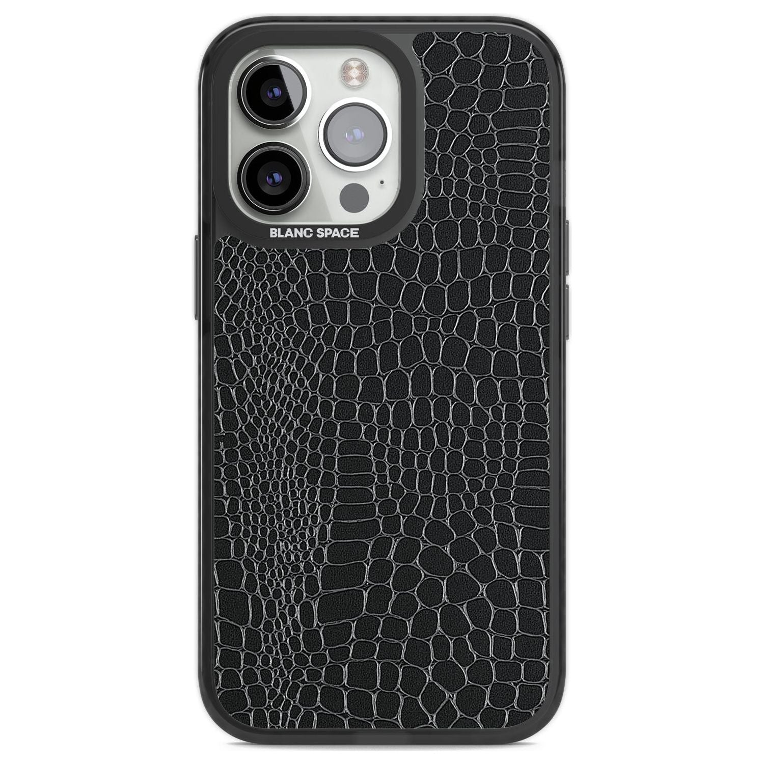 Black Snakeskin Phone Case iPhone 13 Pro / Black Impact Case,iPhone 14 Pro / Black Impact Case,iPhone 15 Pro / Black Impact Case,iPhone 15 Pro Max / Black Impact Case Blanc Space