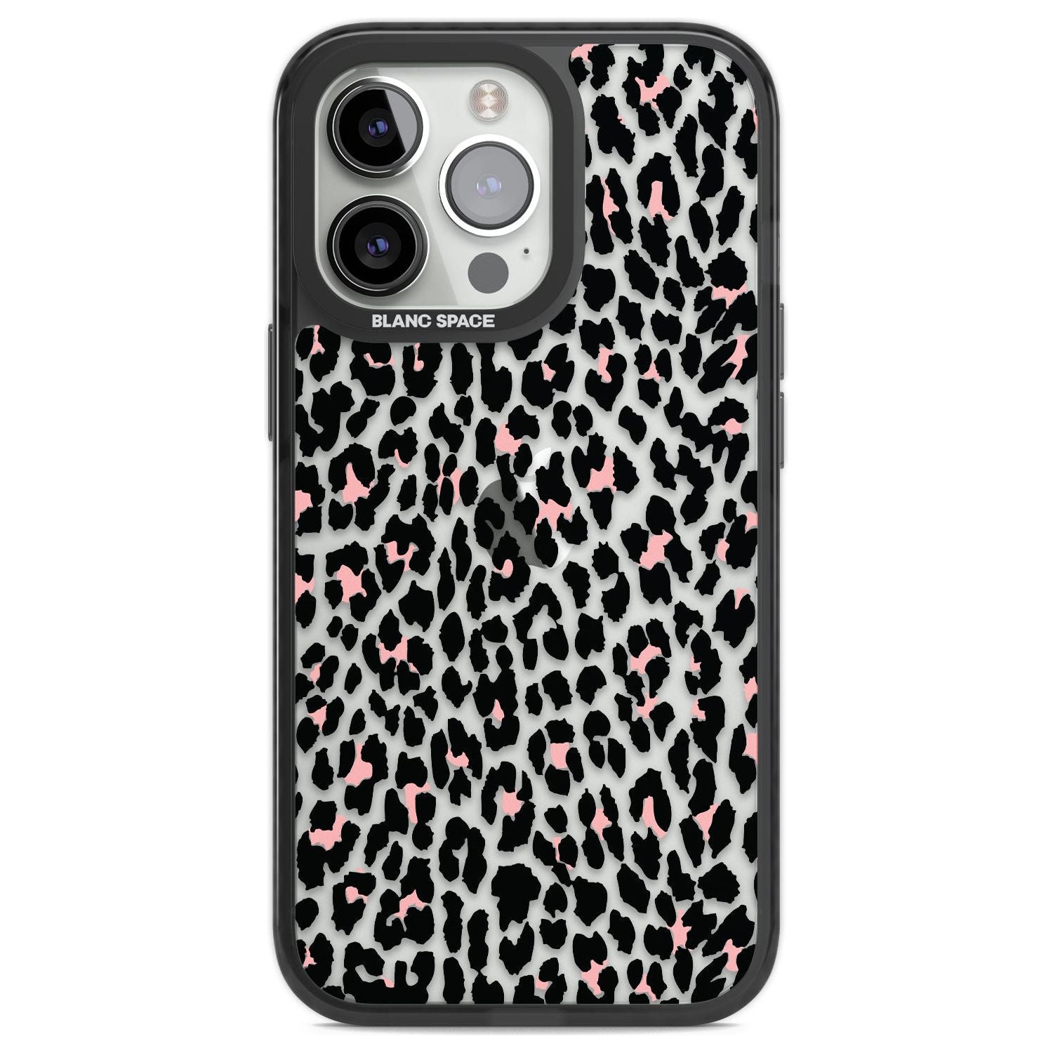 Light Pink Leopard Print - Transparent Phone Case iPhone 13 Pro / Black Impact Case,iPhone 14 Pro / Black Impact Case,iPhone 15 Pro Max / Black Impact Case,iPhone 15 Pro / Black Impact Case Blanc Space