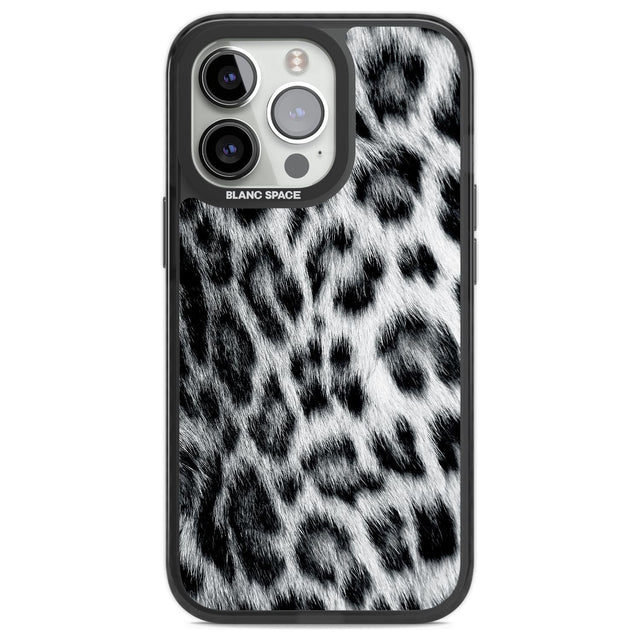 Animal Fur Pattern - Snow Leopard Phone Case iPhone 13 Pro / Black Impact Case,iPhone 14 Pro / Black Impact Case,iPhone 15 Pro / Black Impact Case,iPhone 15 Pro Max / Black Impact Case Blanc Space