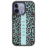 Personalised Blue Leopard Spots Custom Phone Case iPhone 13 Pro / Black Impact Case,iPhone 14 Pro / Black Impact Case,iPhone 15 Pro Max / Black Impact Case,iPhone 15 Pro / Black Impact Case Blanc Space